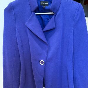 Giorgio Armani Violet/Purple Wool Single-Button Blazer